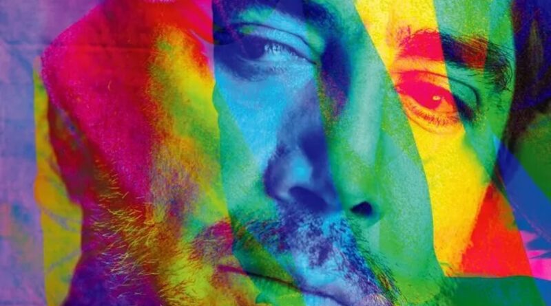 Cartel Oficial Del Festival De San Sebastián 2023 Con Un Retrato Artístico En Primer Plano De Javier Bardem Superpuesto Con Capas De Colores Vibrantes.