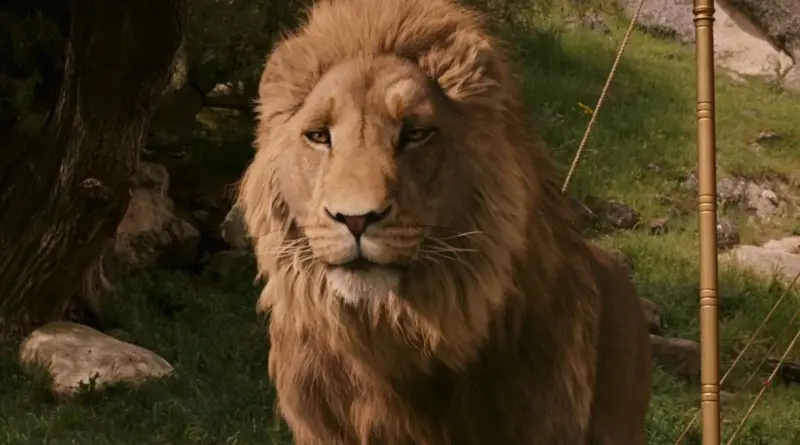 Imagen del león Aslan en una escena de la película Las Crónicas de Narnia.