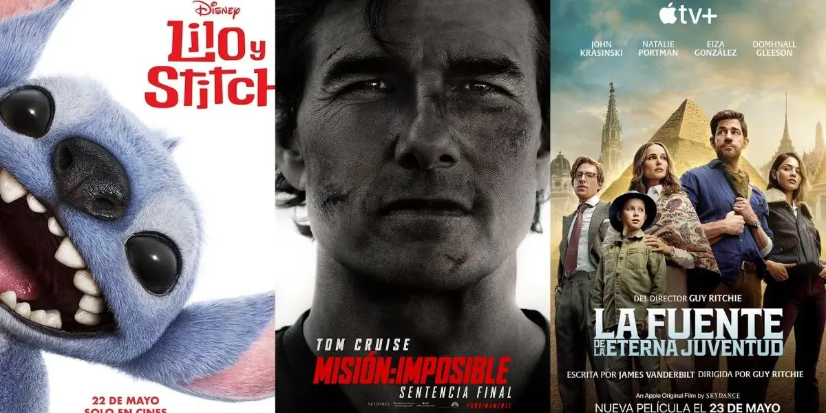 Tres pósters de los estrenos destacados del mes de mayo 2025 en España