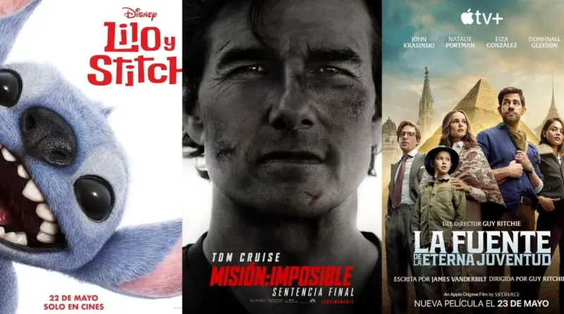 Tres pósters de los estrenos destacados del mes de mayo 2025 en España