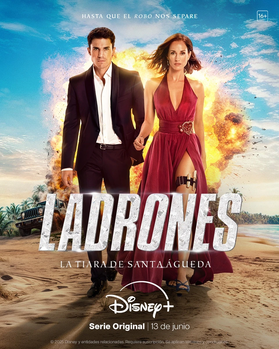 El primer tráiler de la serie 'Ladrones: La tiara de Santa Águeda' muestra a Álex González y Silvia Alonso en medio de un atraco en el paraíso. 3 ladrones la tiara de santa agueda poster