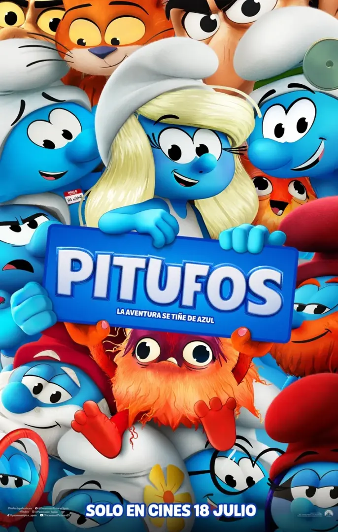 El nuevo tráiler de la película ‘Pitufos’ sorprende con una canción exclusiva de Rihanna. 3 pitufos poster