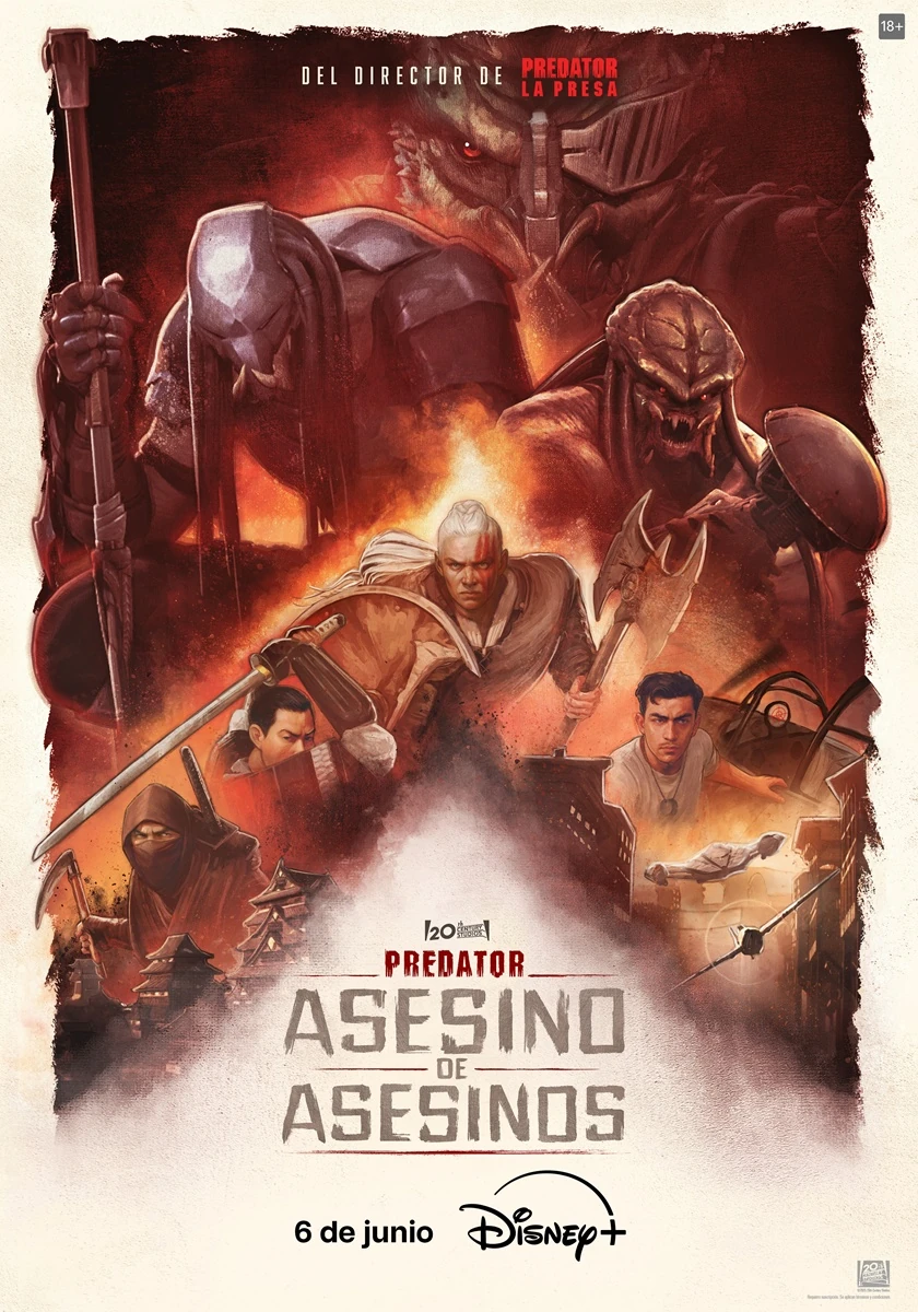 'Predator: Asesino de Asesinos' estrena un nuevo y salvaje tráiler animado con vikingos, ninjas y pilotos como presas. 3 predator asesino de asesinos 2025 poster
