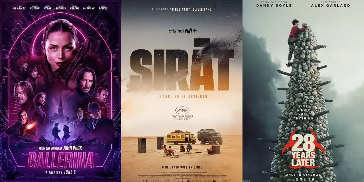 Tres pósters de los estrenos destacados del mes de junio 2025 en España