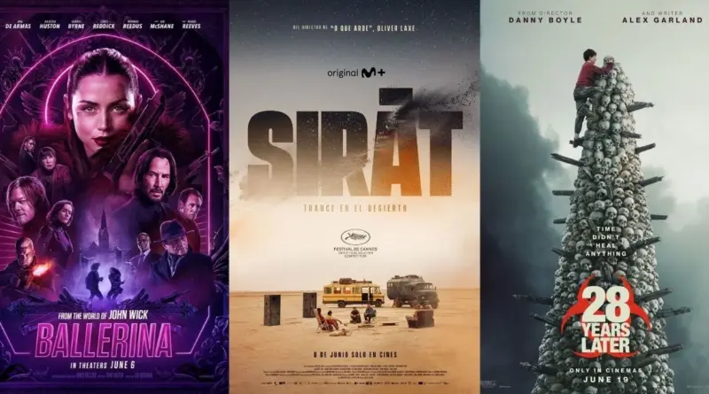 Tres pósters de los estrenos destacados del mes de junio 2025 en España