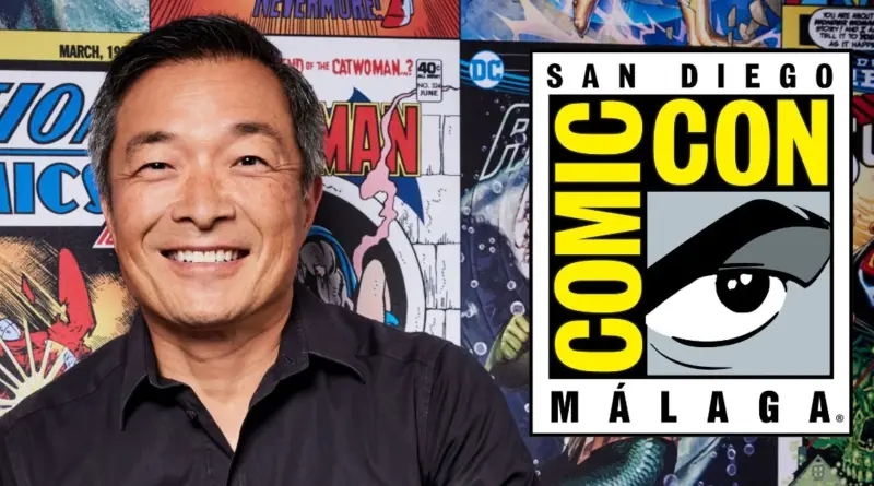 Imagen de Jim Lee y el logo de la San Diego Comic Con Málaga