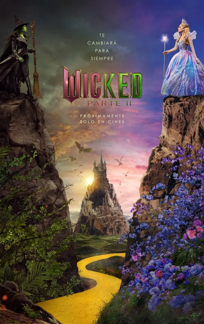 El emotivo primer tráiler de ‘Wicked Parte II’ muestra a Elphaba y Glinda distanciadas y viviendo las consecuencias de sus respectivas decisiones. 3 wicked 2 poster