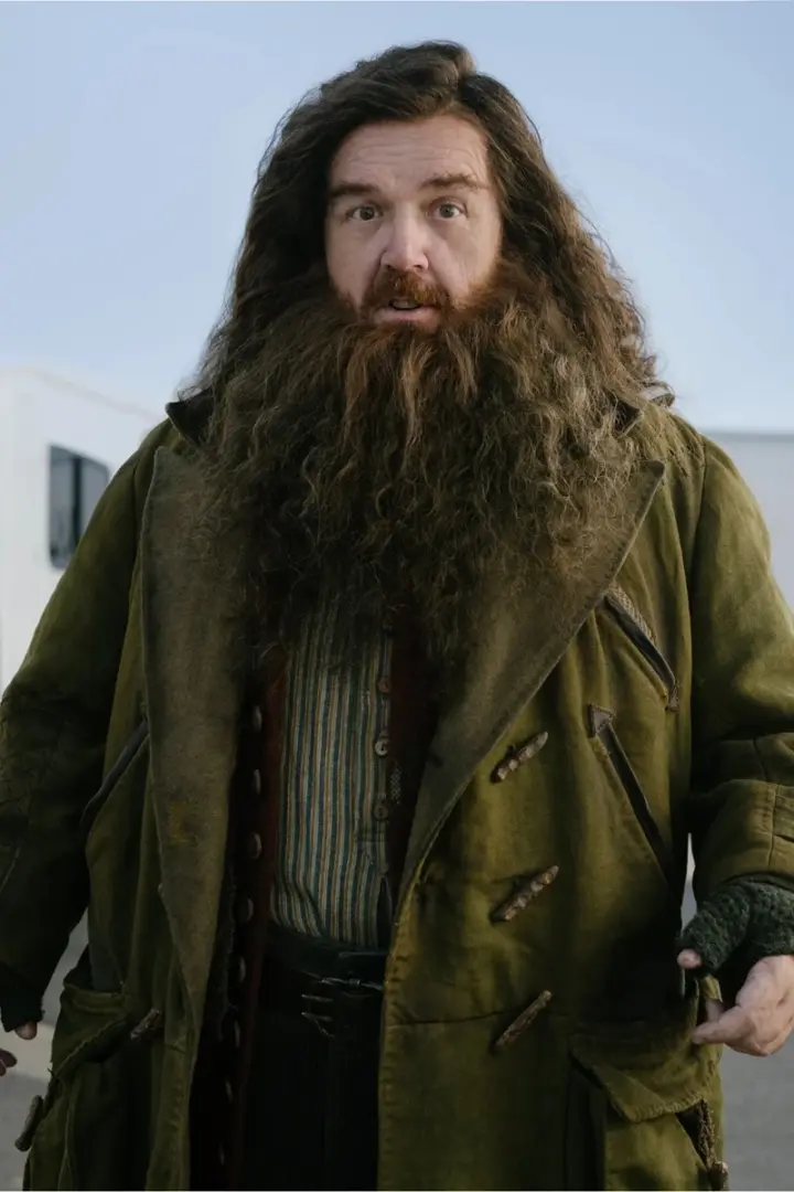 ¡Eres un mago, Harry! Así luce Nick Frost como el nuevo Hagrid en la serie de 'Harry Potter'. 4 hagrid harry potter serie