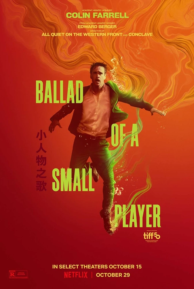 Colin Farrell es un adicto a los juegos de azar en el primer tráiler de 'Ballad of a Small Player' ('Maldita Suerte'), del director de 'Cónclave'. 4 mundoCine - ballad of a small player poster 1