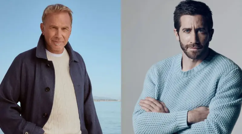 Retratos combinados de los actores Kevin Costner y Jake Gyllenhaal.