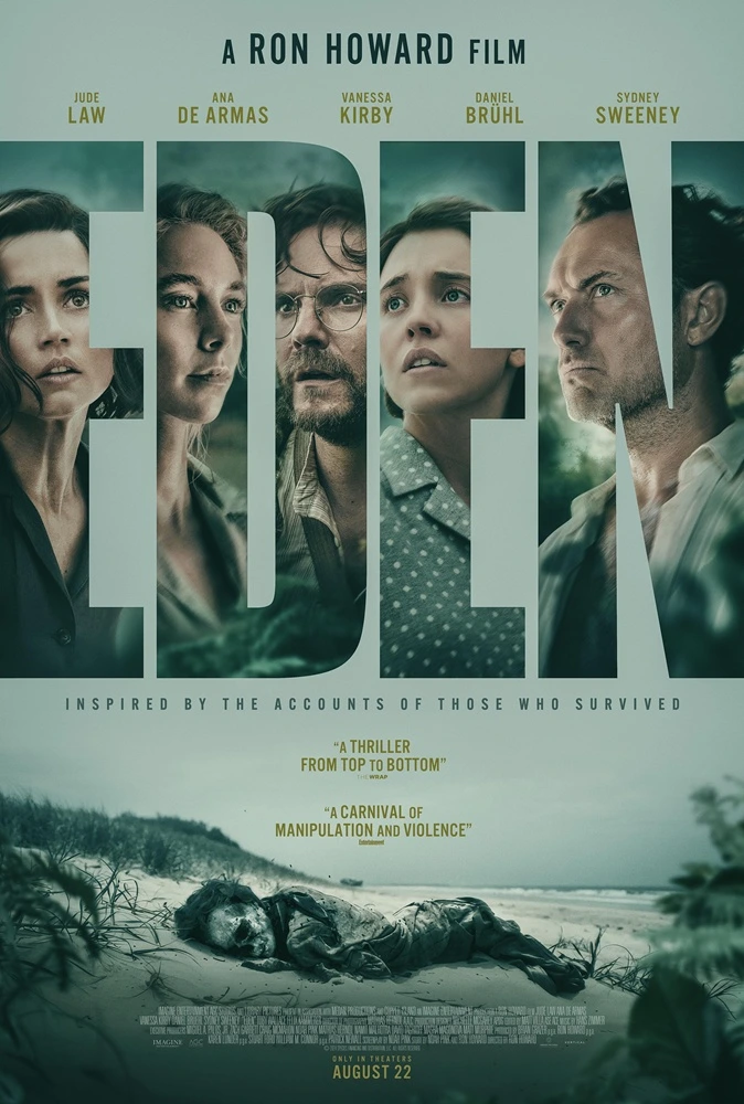 'Edén', la película con Ana de Armas, Jude Law y Vanessa Kirby que revive la tragedia de la utopía de los Galápagos, se ha estrenado hoy en Prime Video. 4 mundoCine - eden pelicula poster