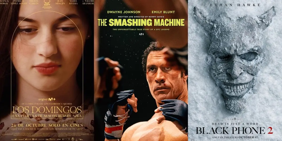 Tres pósters de los estrenos destacados del mes de octubre 2025 en España