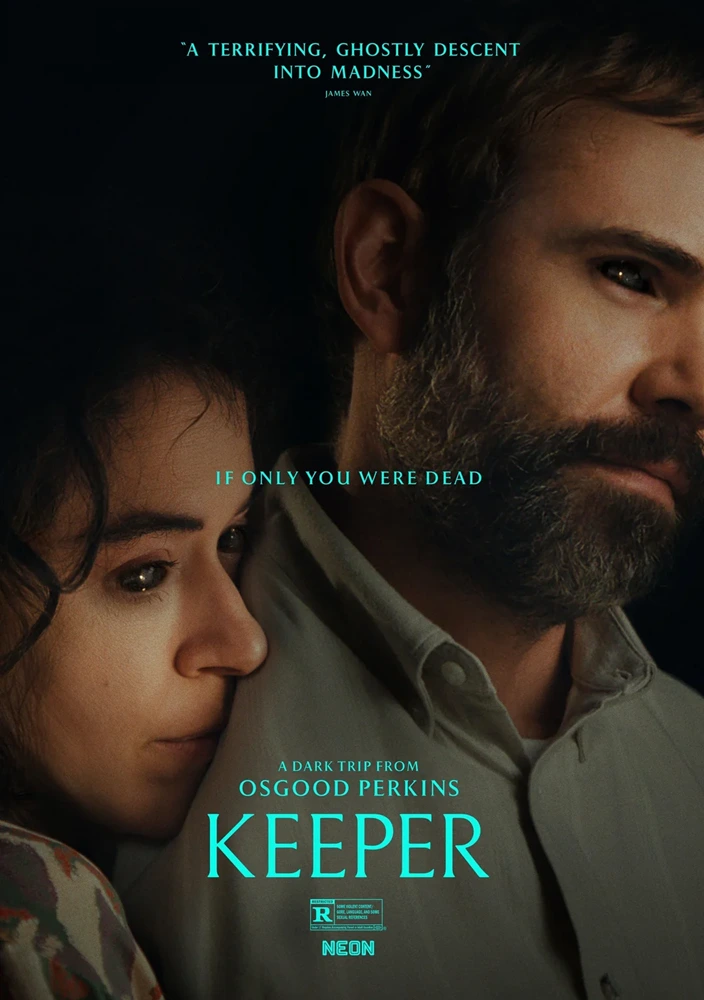 Una escapada romántica se tuerce en el nuevo tráiler de 'Keeper', la nueva pesadilla de Oz Perkins que ya elogian Guillermo del Toro y James Wan. 4 mundoCine - keeper 2025 poster