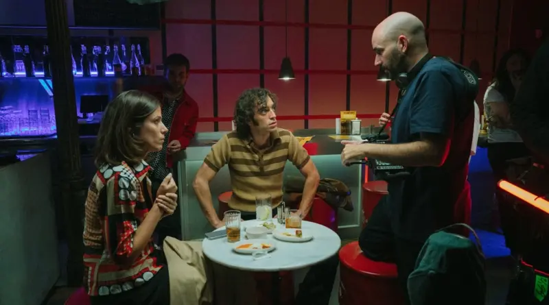 Imagen del rodaje de la película Una Cabeza en la Pared