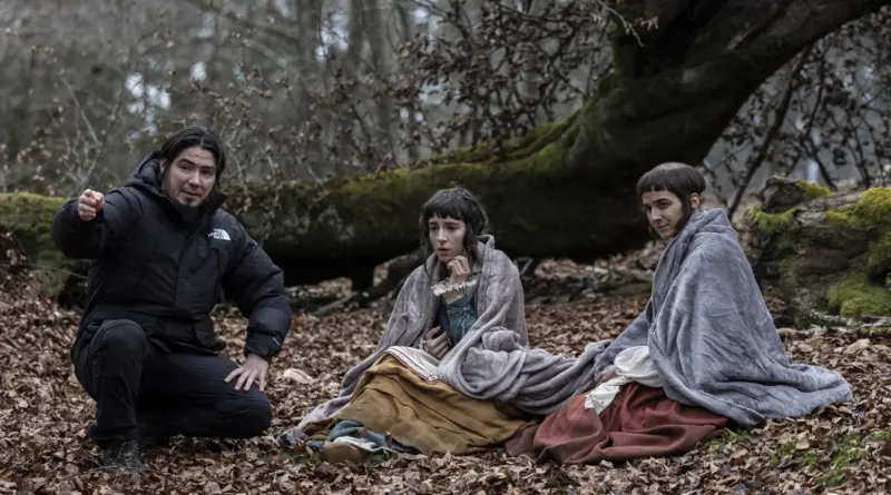 Imagen de Paul Urkijo en el rodaje de Gaua