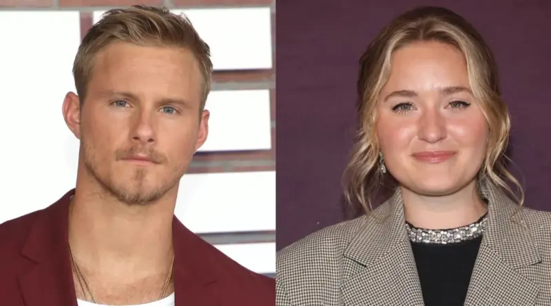 Un montaje fotográfico que muestra a la izquierda al actor Alexander Ludwig con una chaqueta granate y a la derecha a la actriz AJ Michalka con una chaqueta de cuadros, ambos confirmados para la cuarta temporada de 'The White Lotus' de HBO Max.