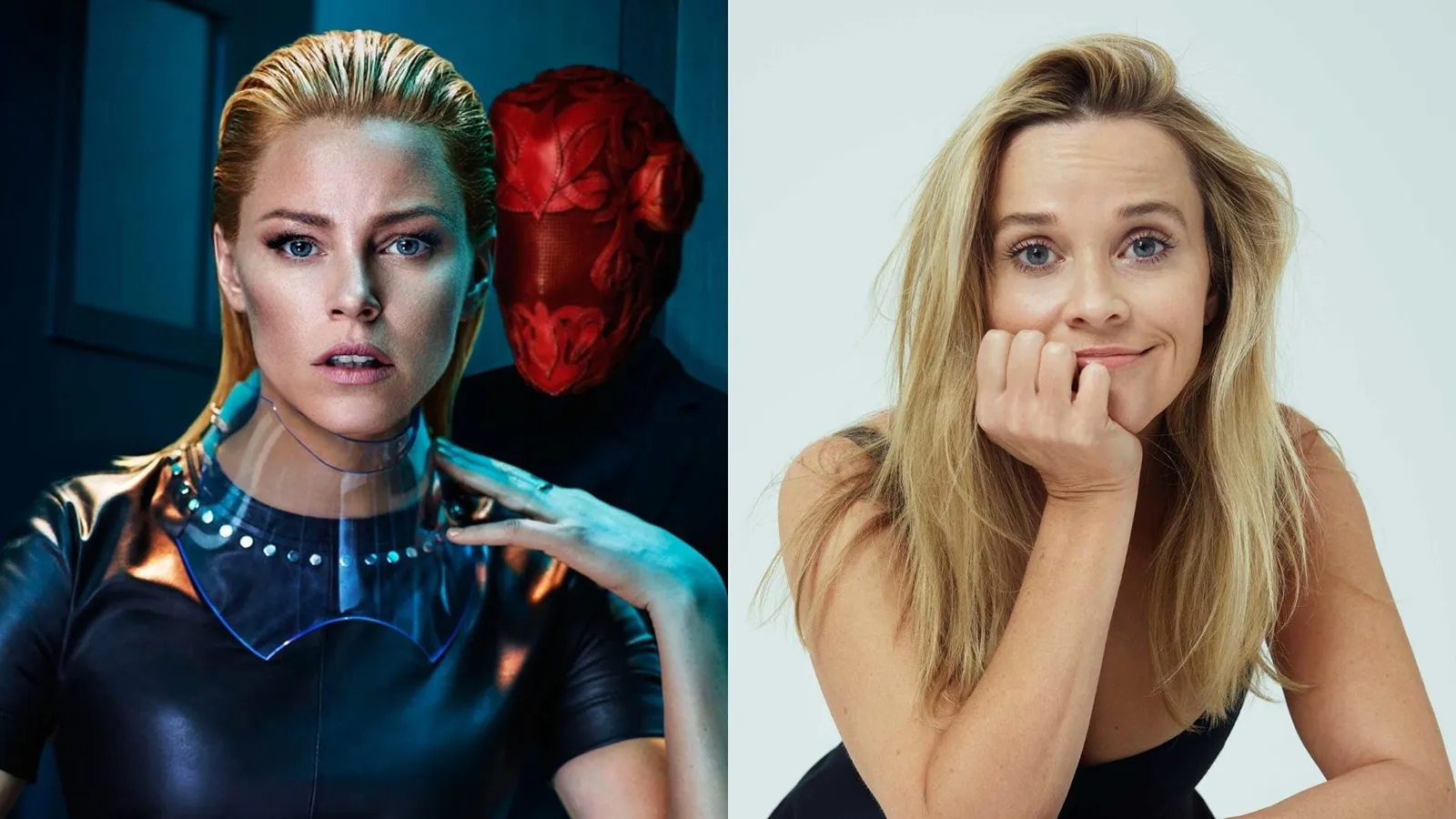 Elizabeth Banks y Reese Witherspoon posando en un retrato promocional.