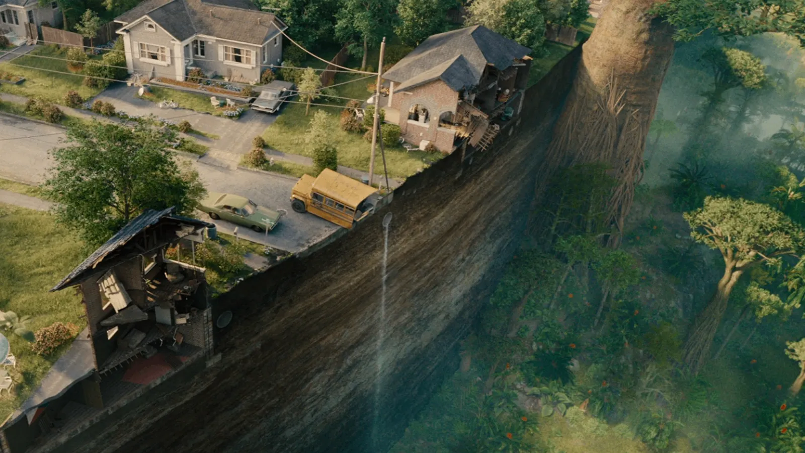 Anne Hathaway y Ewan McGregor huyen de los dinosaurios en el primer tráiler de 'El final de Oak Street'. 8 Mundocine - El Final De Oak Street Estreno