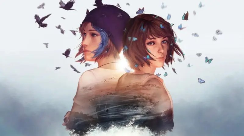 Imagen Del Videojuego 'Life Is Strange'. Ilustración Artística De Los Personajes Max Y Chloe De Life Is Strange Dándose La Espalda, Rodeadas De Mariposas Y Cuervos.