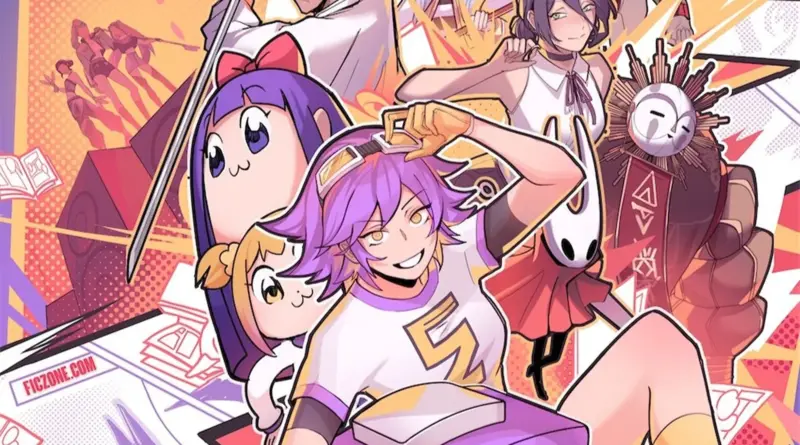 Cartel oficial del evento FicZone Granada 2026 con personajes de anime y videojuegos estilo ilustración colorida.