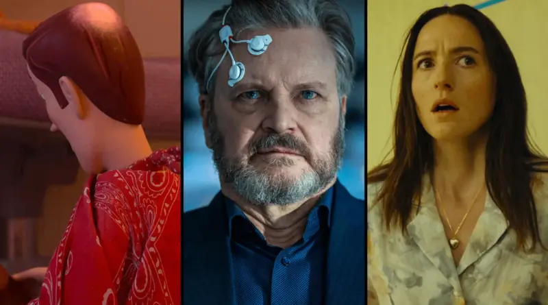 Tríptico de imágenes cinematográficas que muestran estrenos del mes de junio 2026.