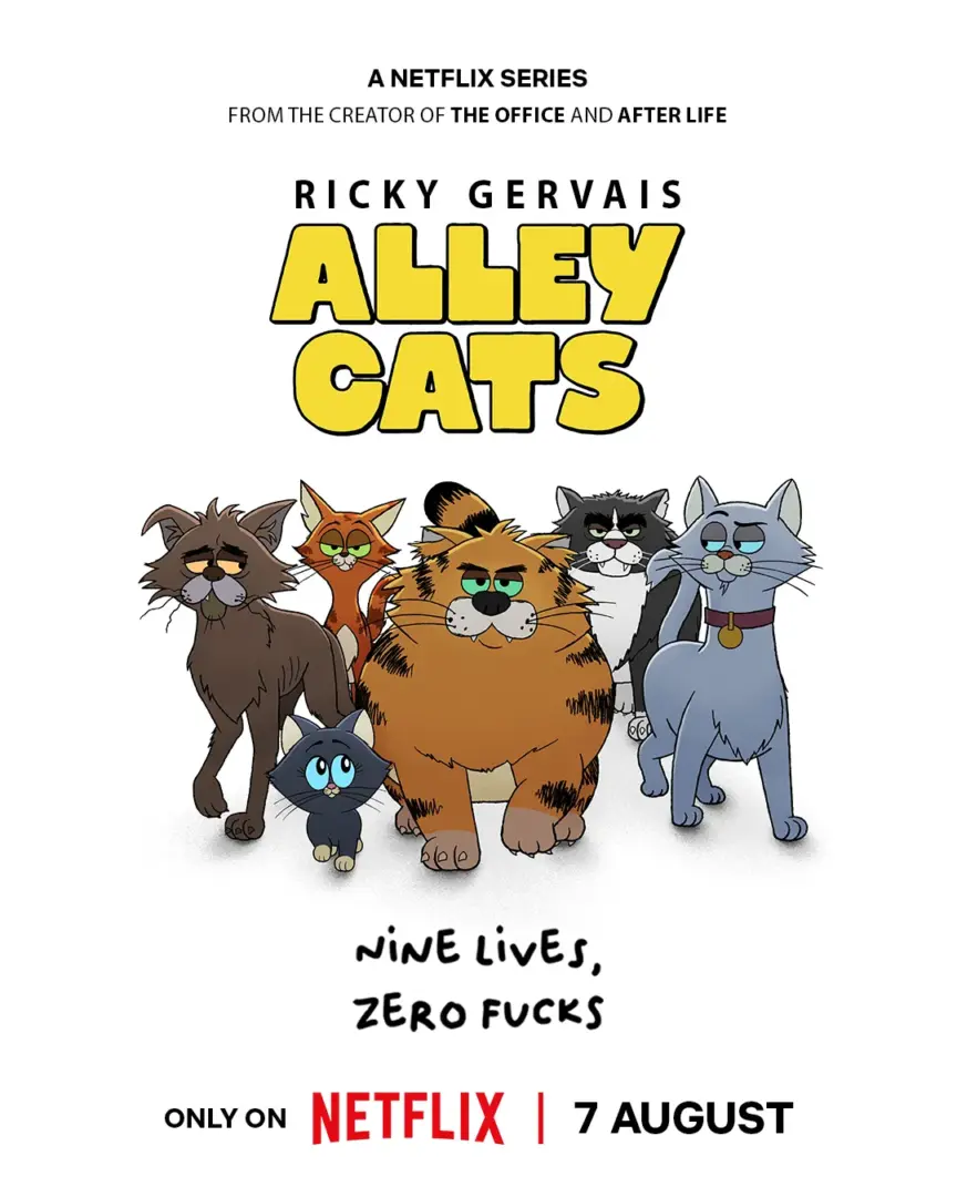 gatos callejeros ricky gervais 2026 poster alley cats